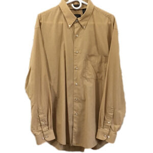 Van Heusen Wrinkle-free Large Gold Yellow Striped Dress Shirt
